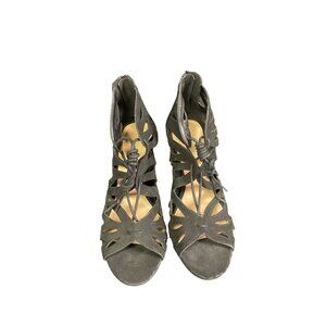 Christian Siriano Women's Black Strappy Heeled Shoes Size 6 SKU 2065